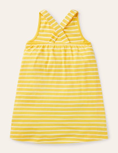 Appliqué Jersey Dress-Daffodil/ Ivory Animals-3