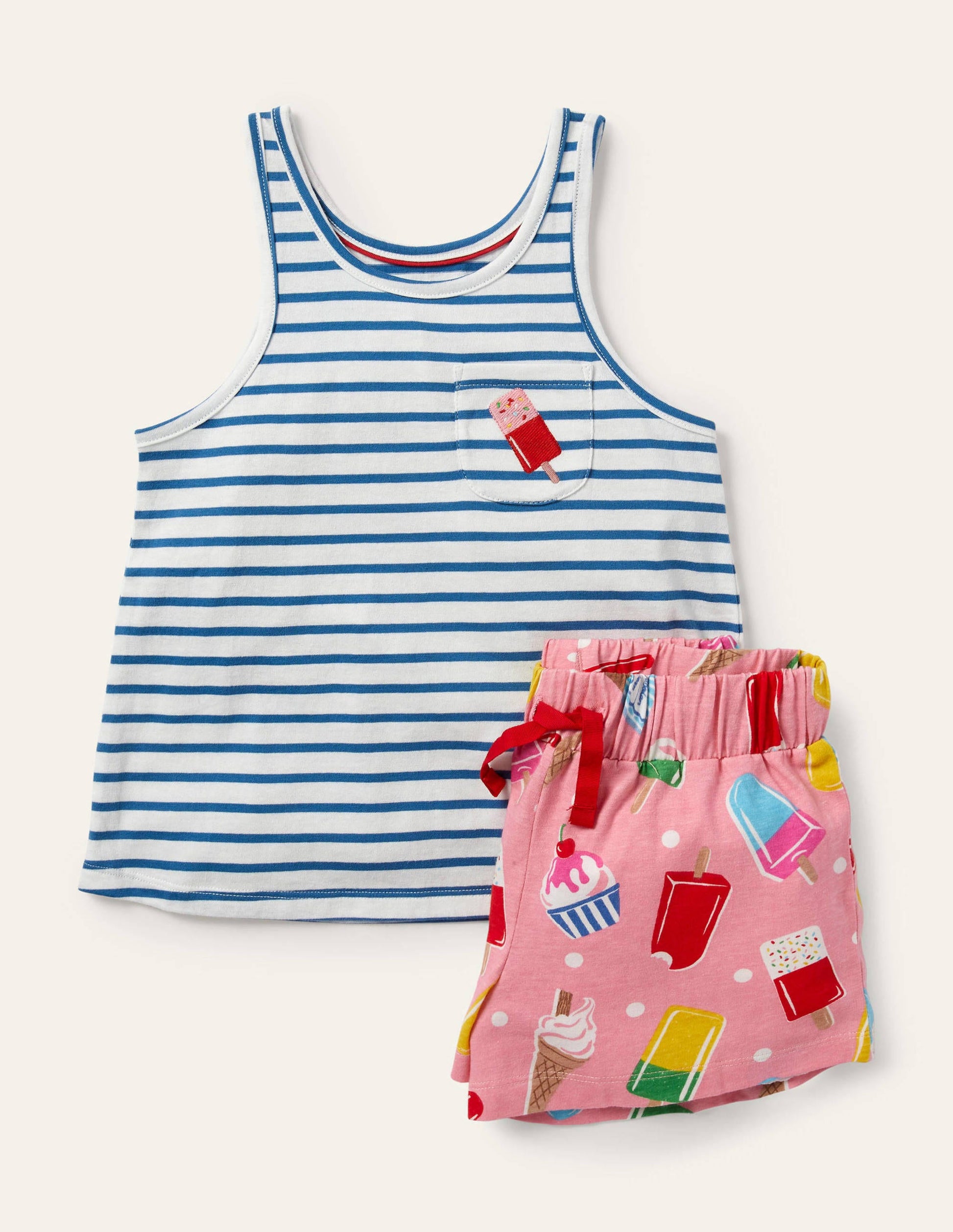 Fun Pocket Pyjama Set-Pink Lemonade Ice Cream Spot-1