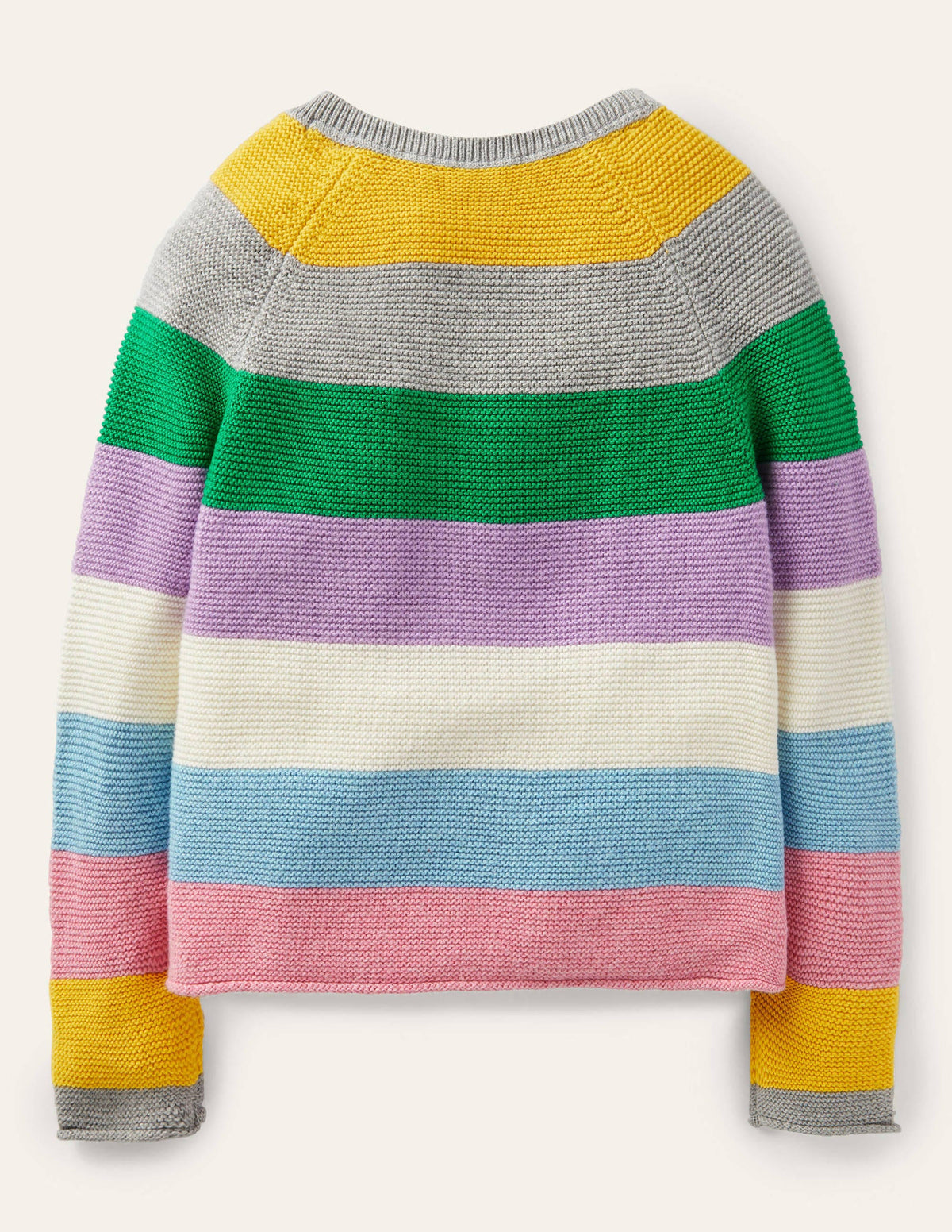 Cotton Cashmere Mix Cardigan-Multi Stripe - Image 2