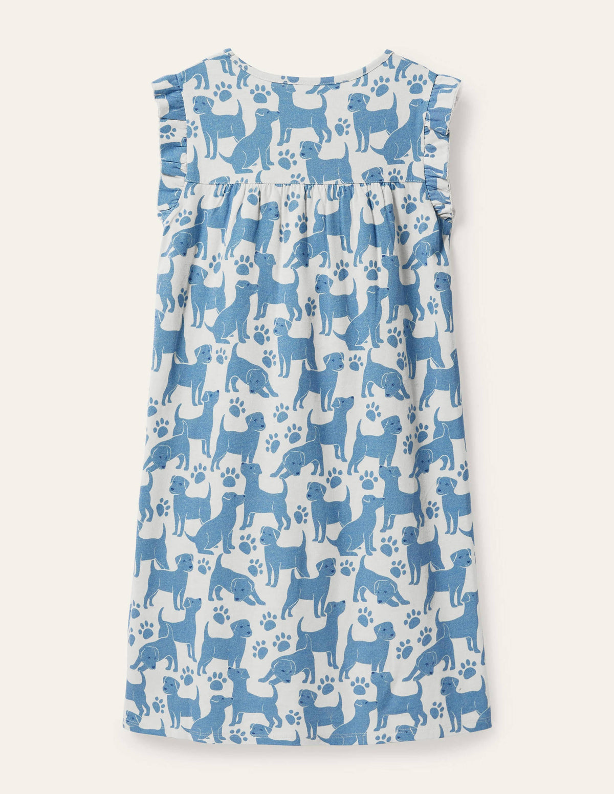 Printed Short-sleeved Nightie-Blue Playful Pups-2