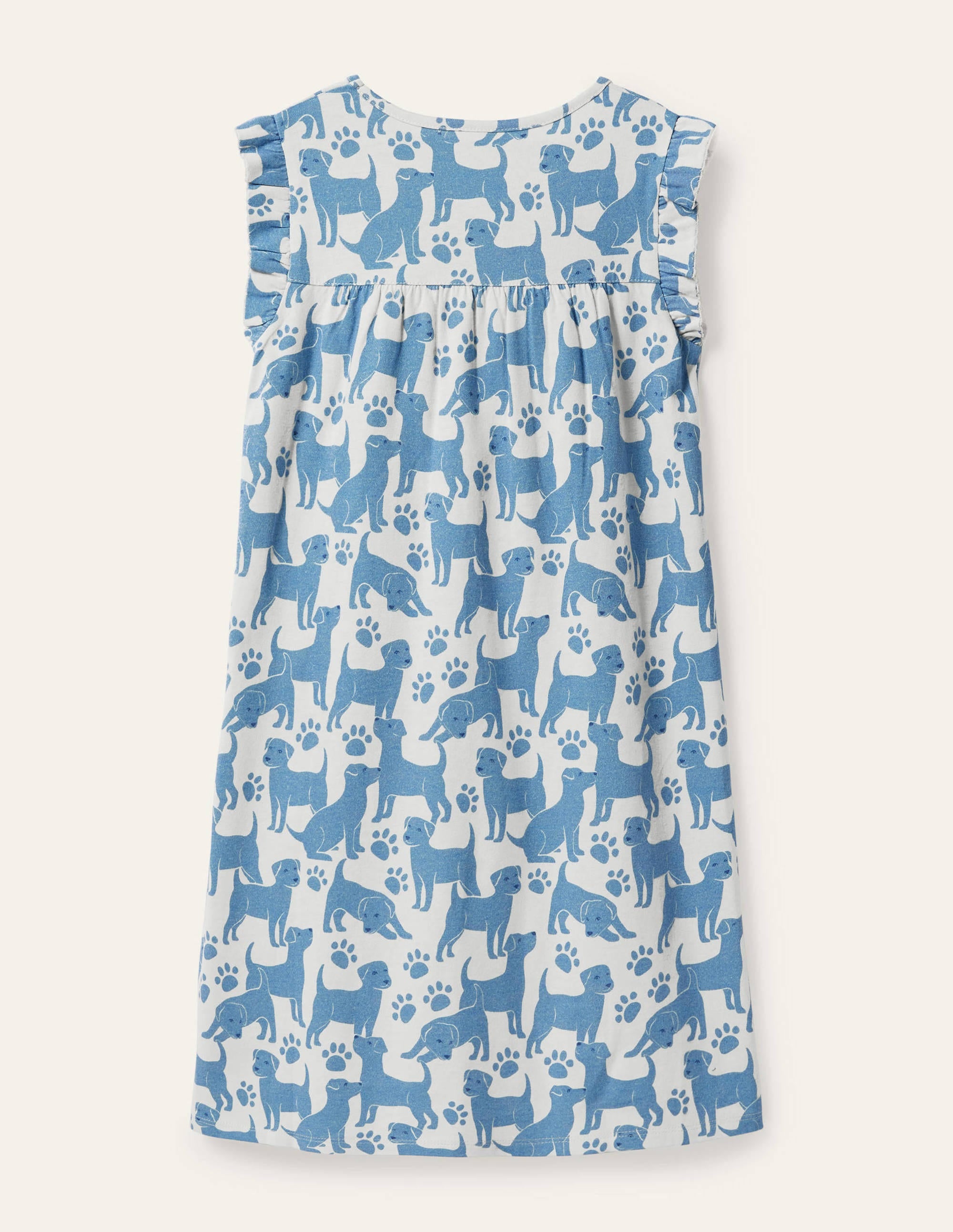 Printed Short-sleeved Nightie-Blue Playful Pups - Image 2