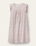 Printed Short-sleeved Nightie-Ivory Vintage Strawberries
