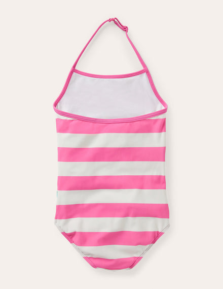 Appliqué Swimsuit-Sweet Pink/ Ivory Turtles