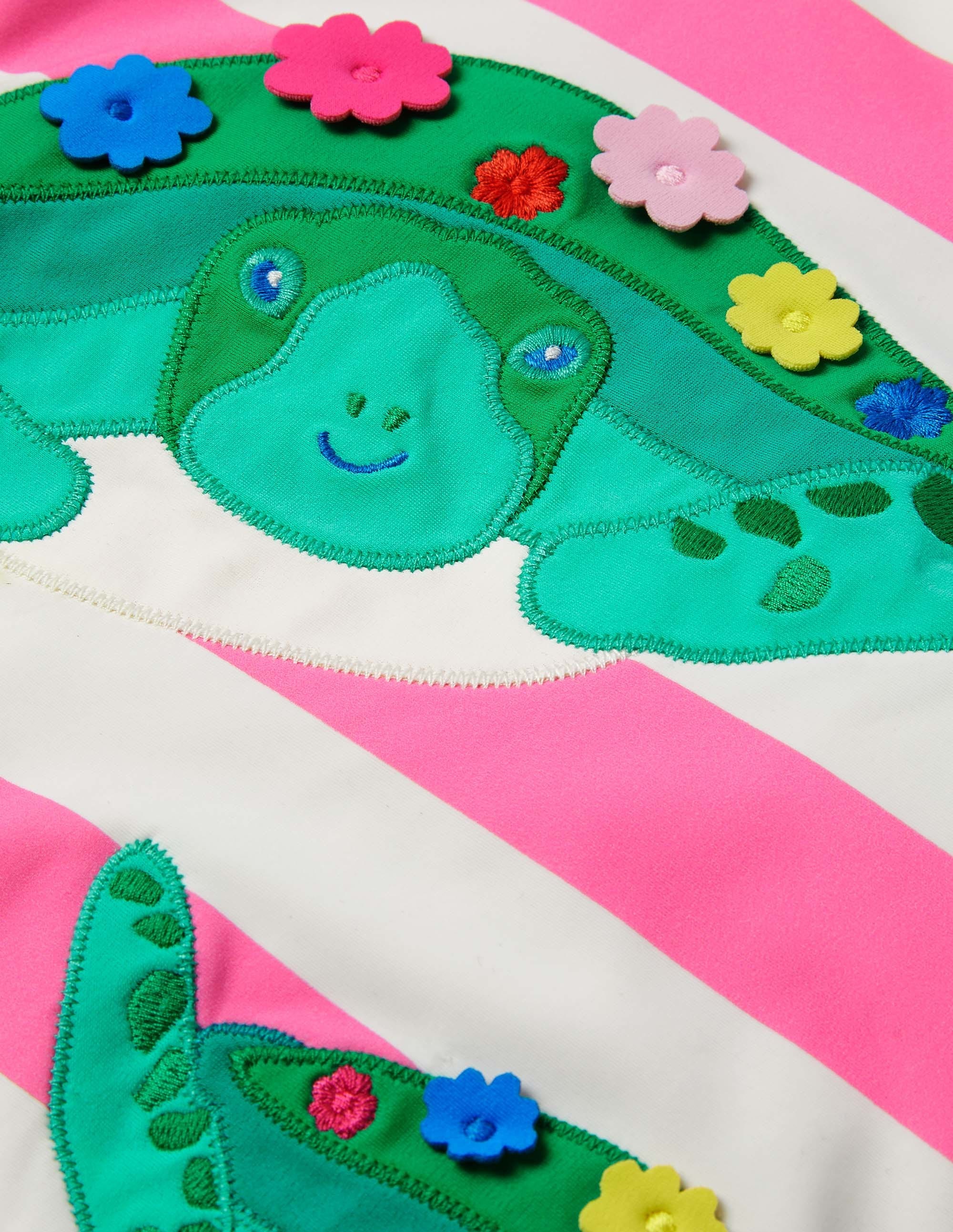 Appliqué Swimsuit-Sweet Pink/ Ivory Turtles - Image 3