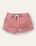 Heart Pocket Shorts-Strawberry Tart Ticking