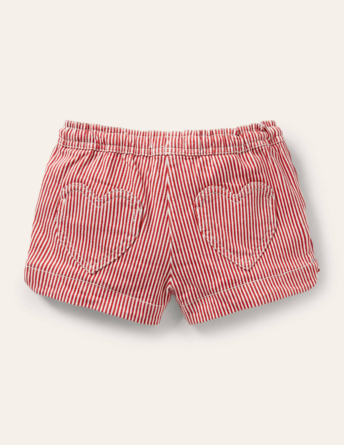 Heart Pocket Shorts-Strawberry Tart Ticking-2