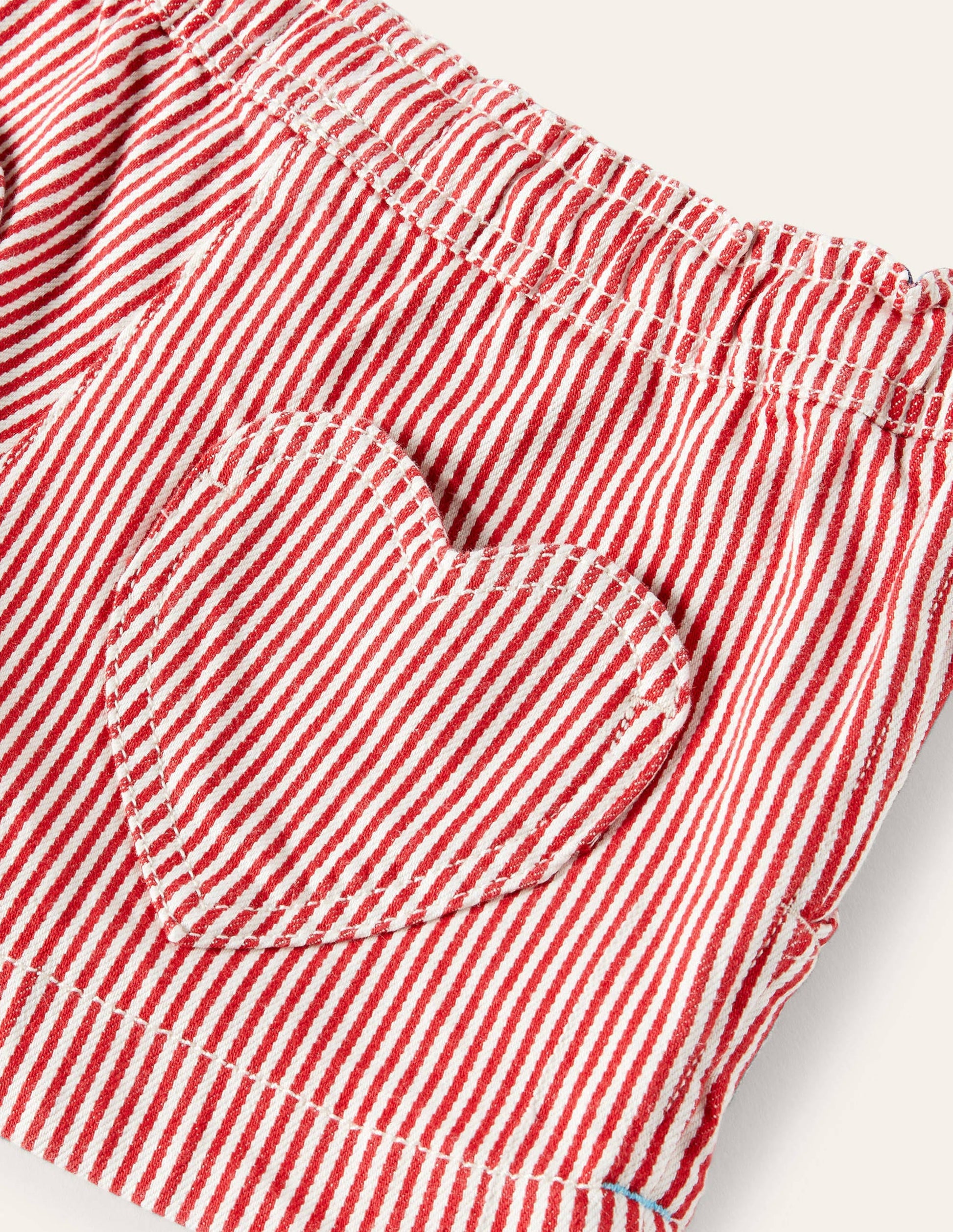 Heart Pocket Shorts-Strawberry Tart Ticking-3