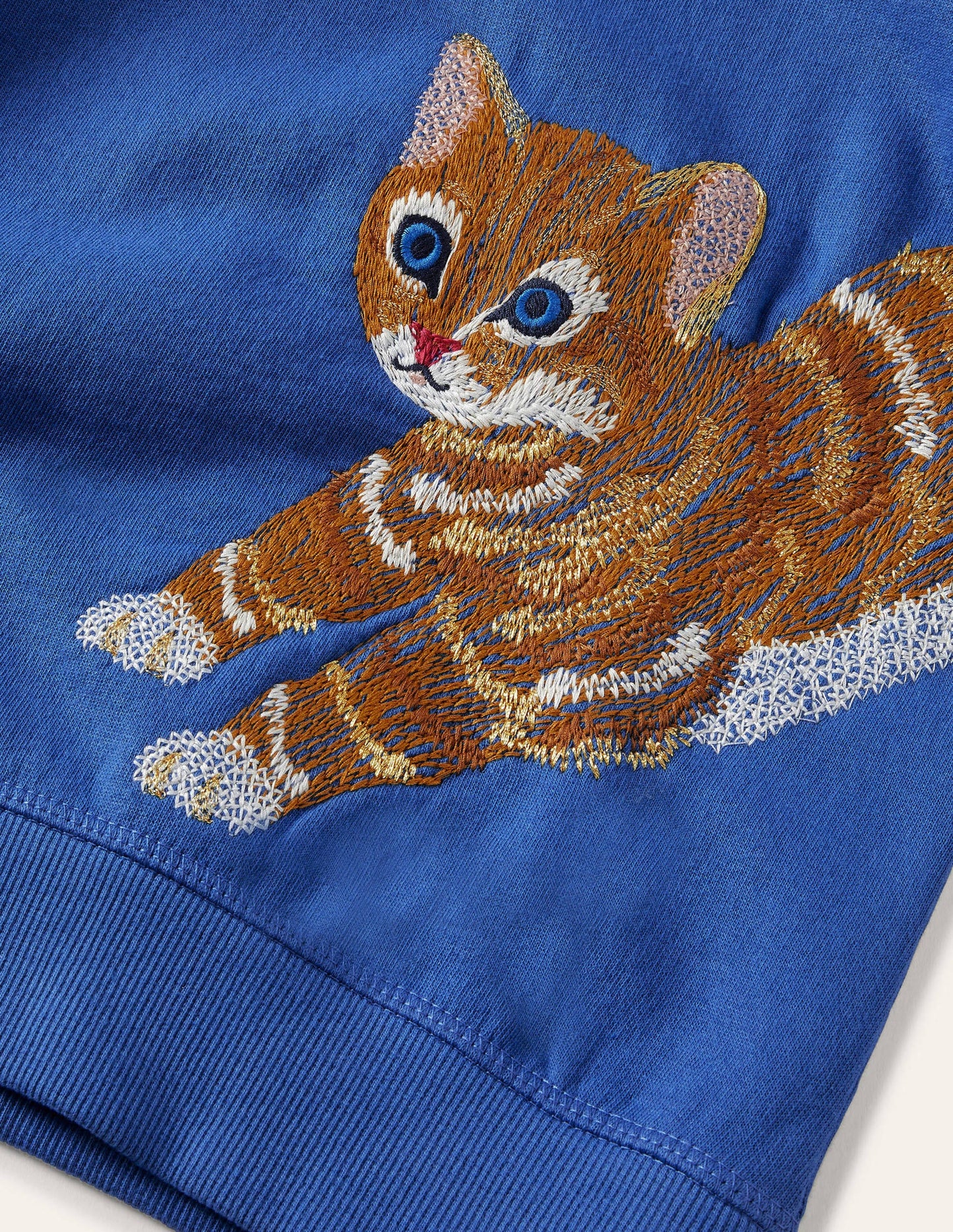 Superstitch Sweatshirt-Elizabethan Blue Kitten