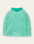 Long-sleeved Rash Vest-Light Green/ Ivory