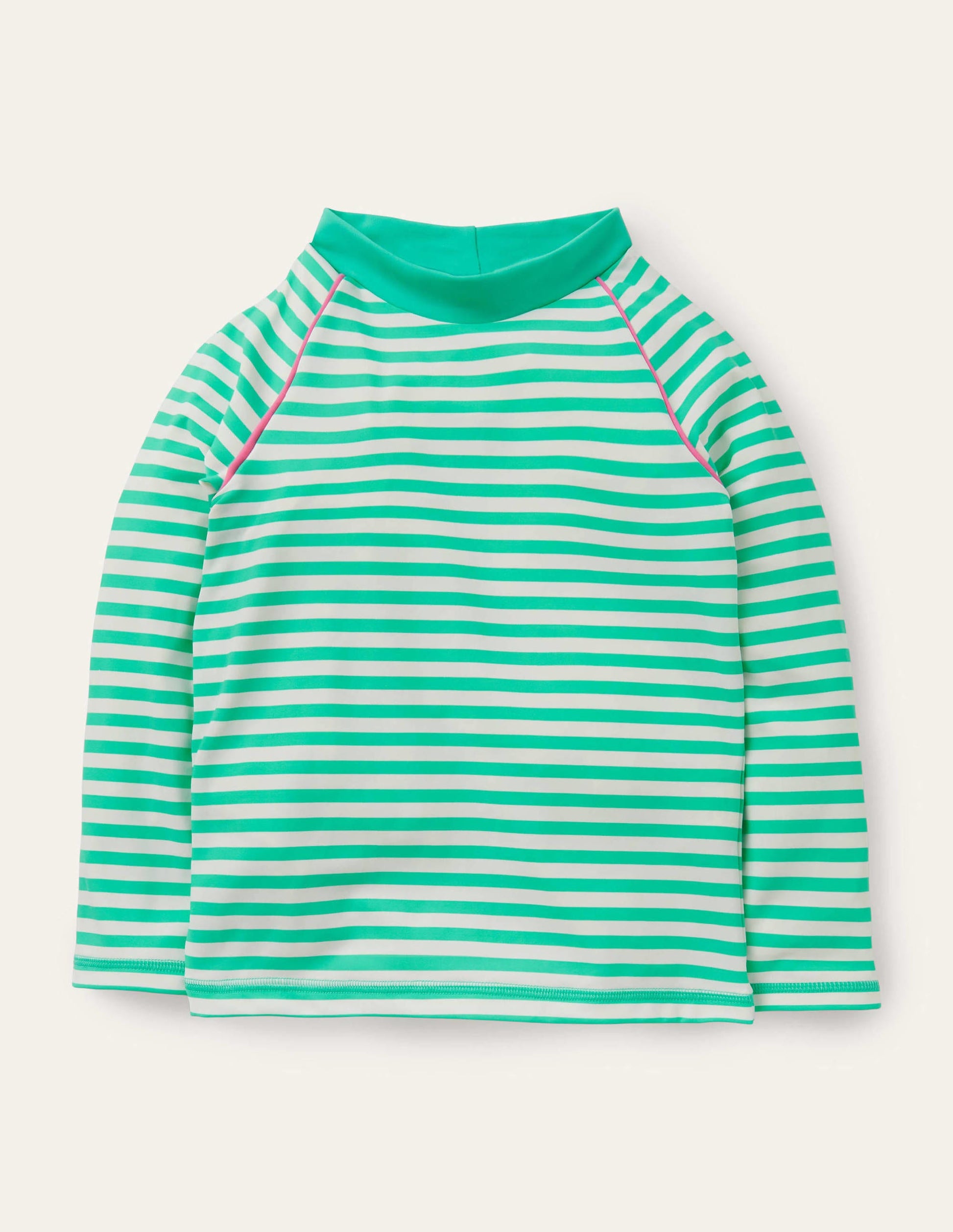 Long-sleeved Rash Vest-Light Green/ Ivory-1