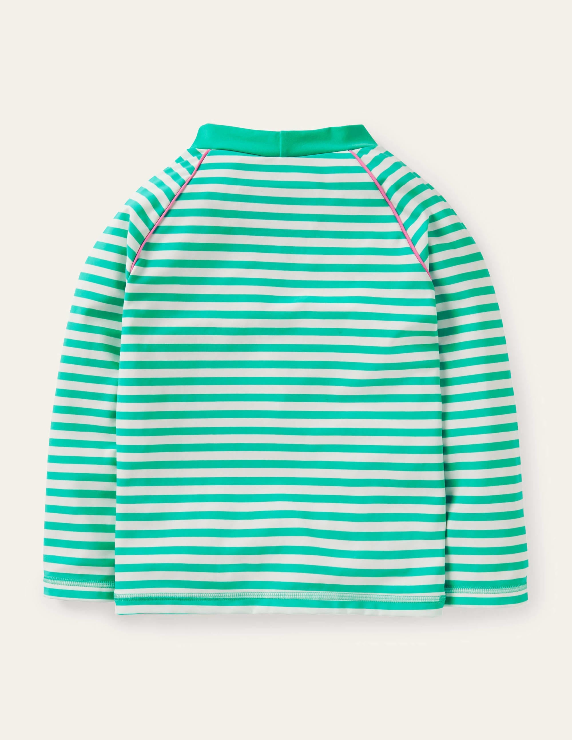 Long-sleeved Rash Vest-Light Green/ Ivory - Image 2