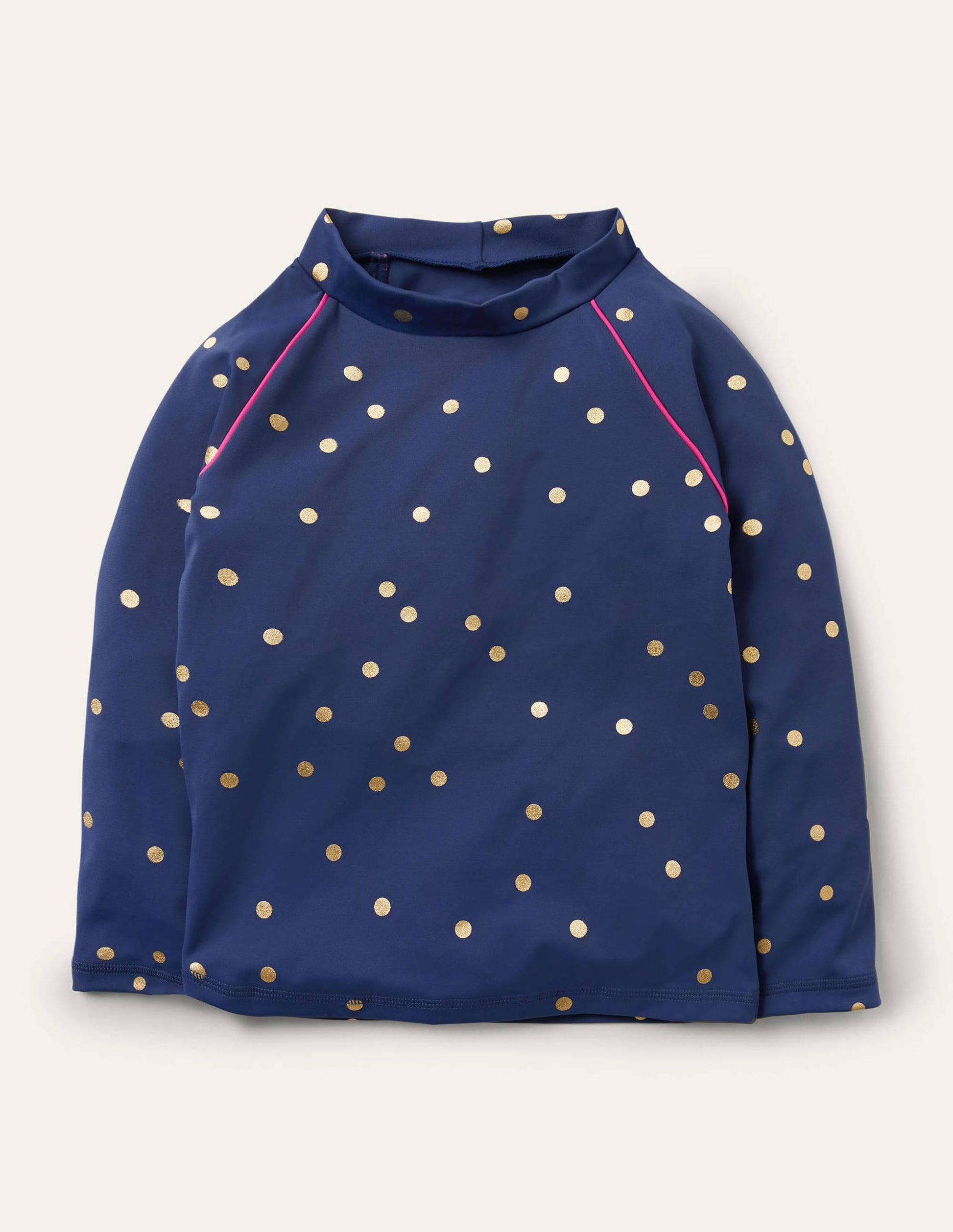 Long-sleeved Rash Vest-Deep Sea Blue Foil Spot-1