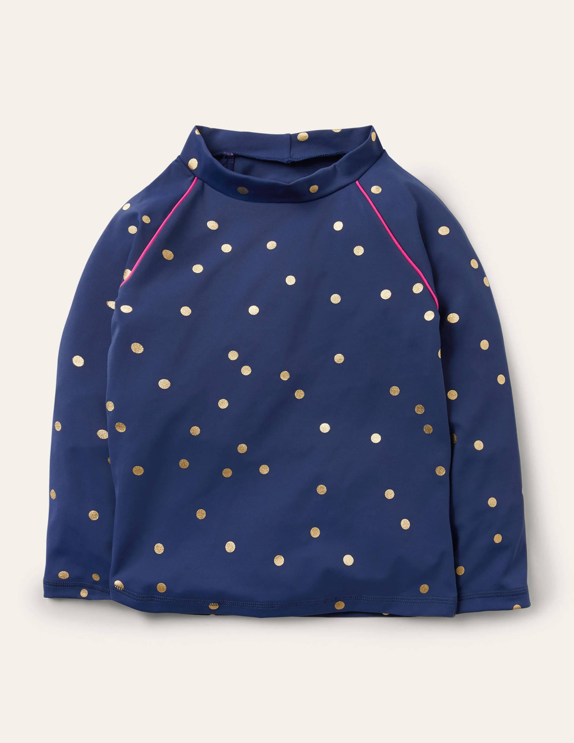 Long-sleeved Rash Vest-Deep Sea Blue Foil Spot - Image 1