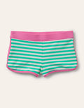 Patterned Swim Shorts-Light Green/ Ivory