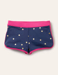 Patterned Swim Shorts-Deep Sea Blue Foil Spot