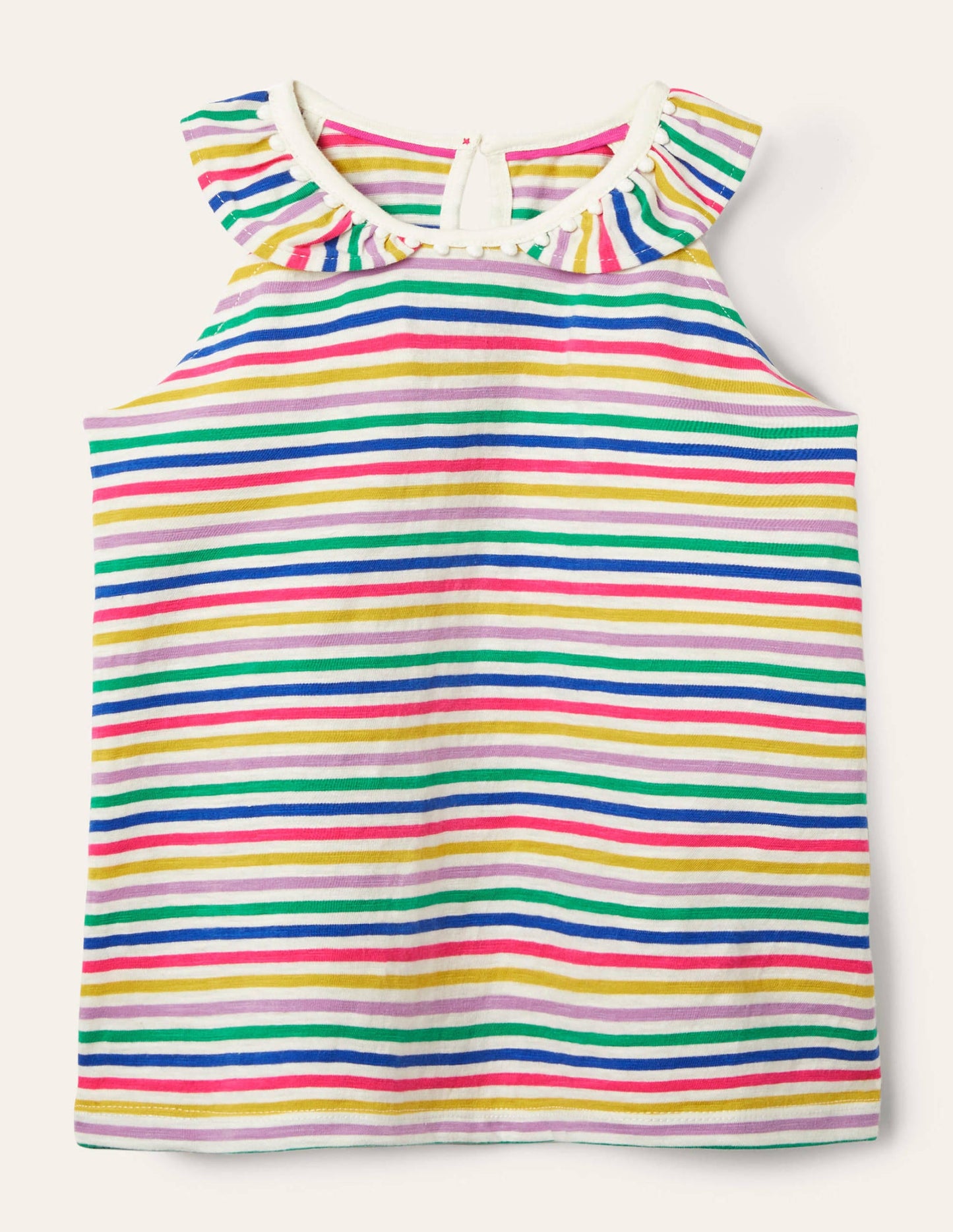 Charlie Pom Jersey Vest-Multi Stripe
