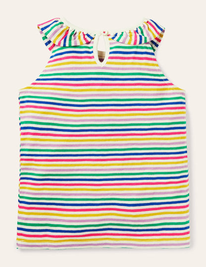 Charlie Pom Jersey Vest-Multi Stripe-2