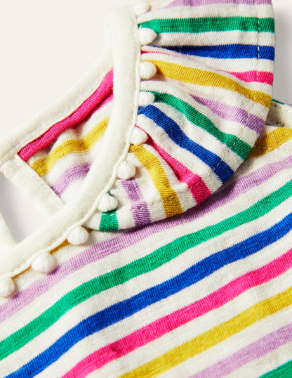 Charlie Pom Jersey Vest-Multi Stripe-3