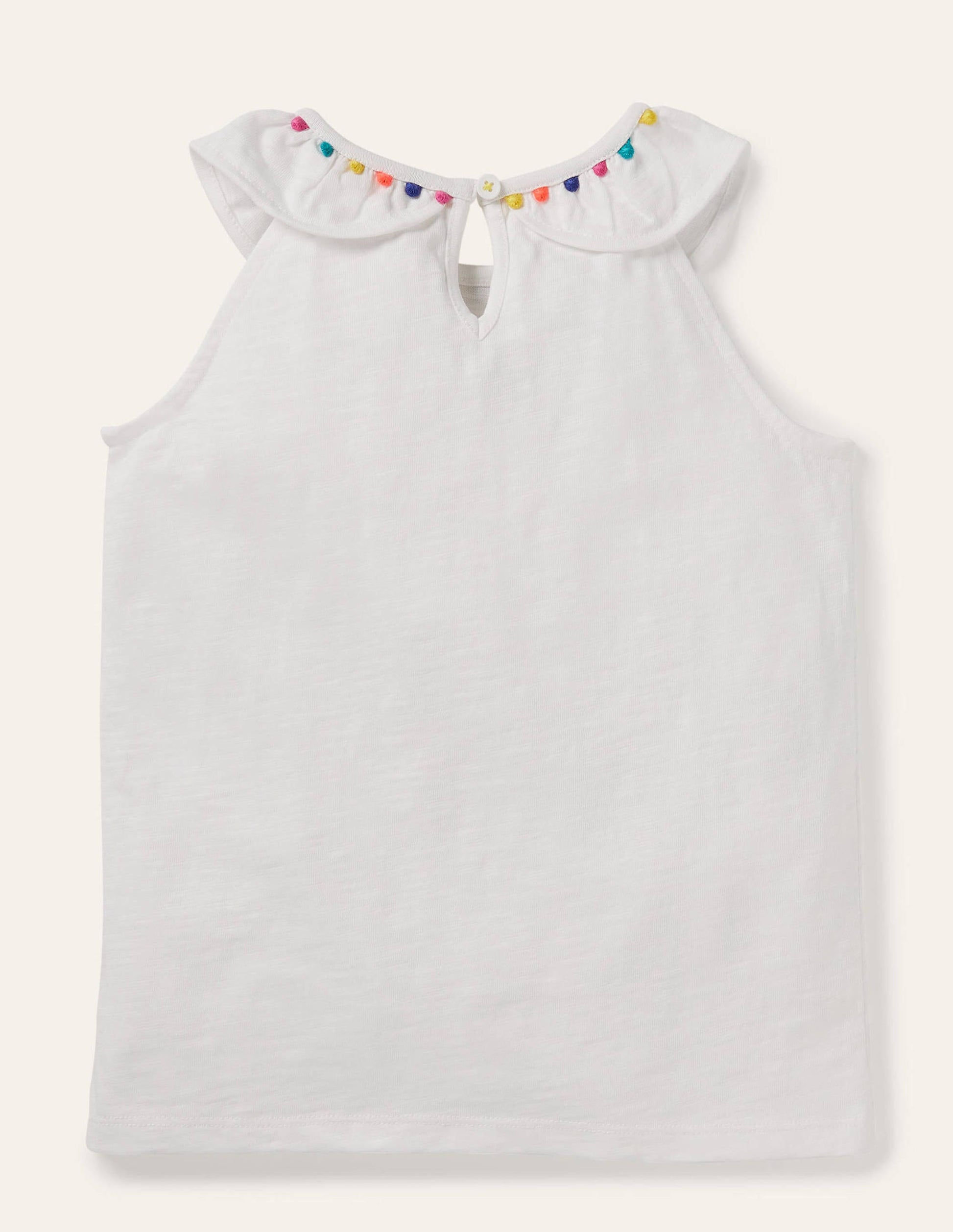 Charlie Pom Jersey Vest-White-2