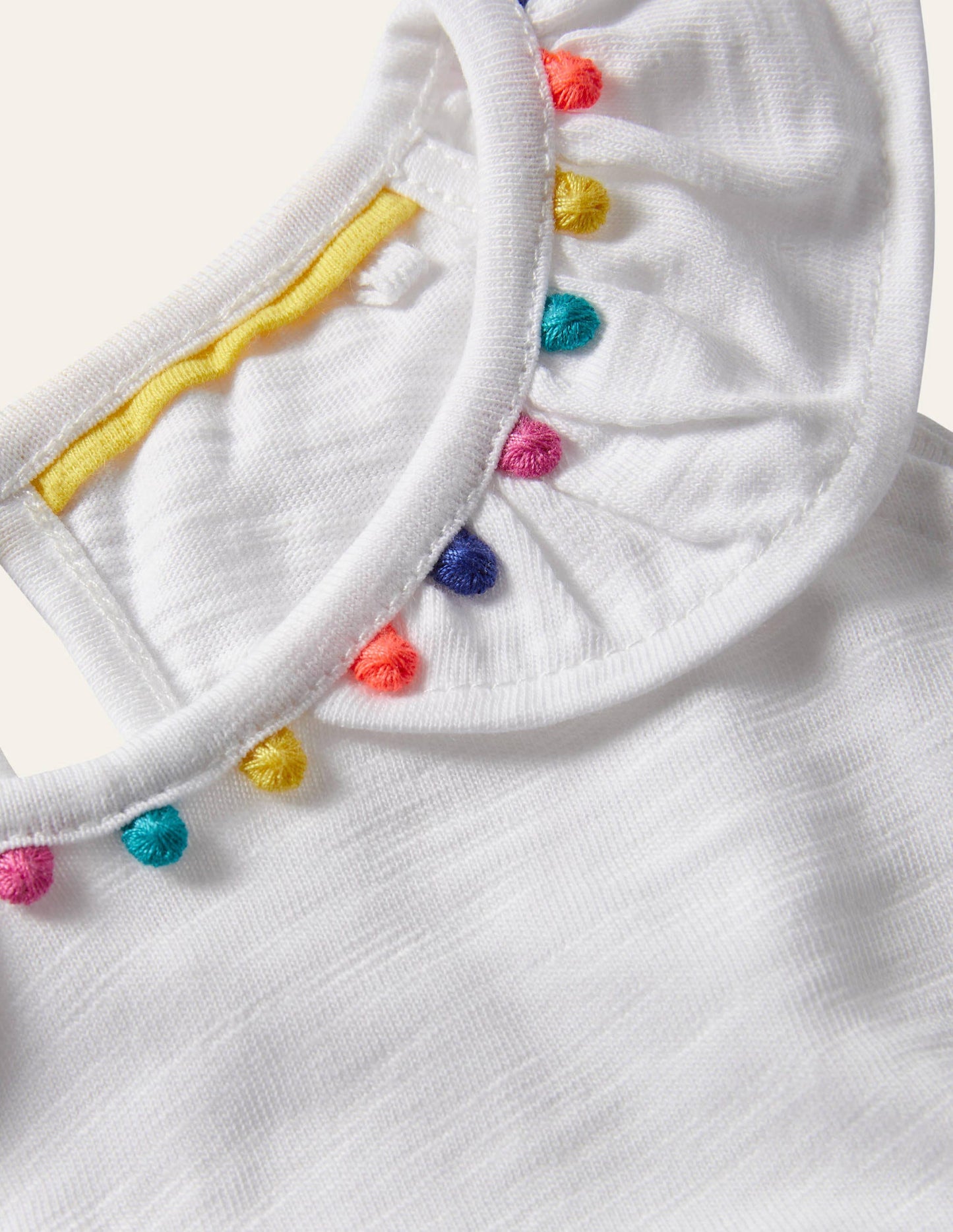 Charlie Pom Jersey Vest-White