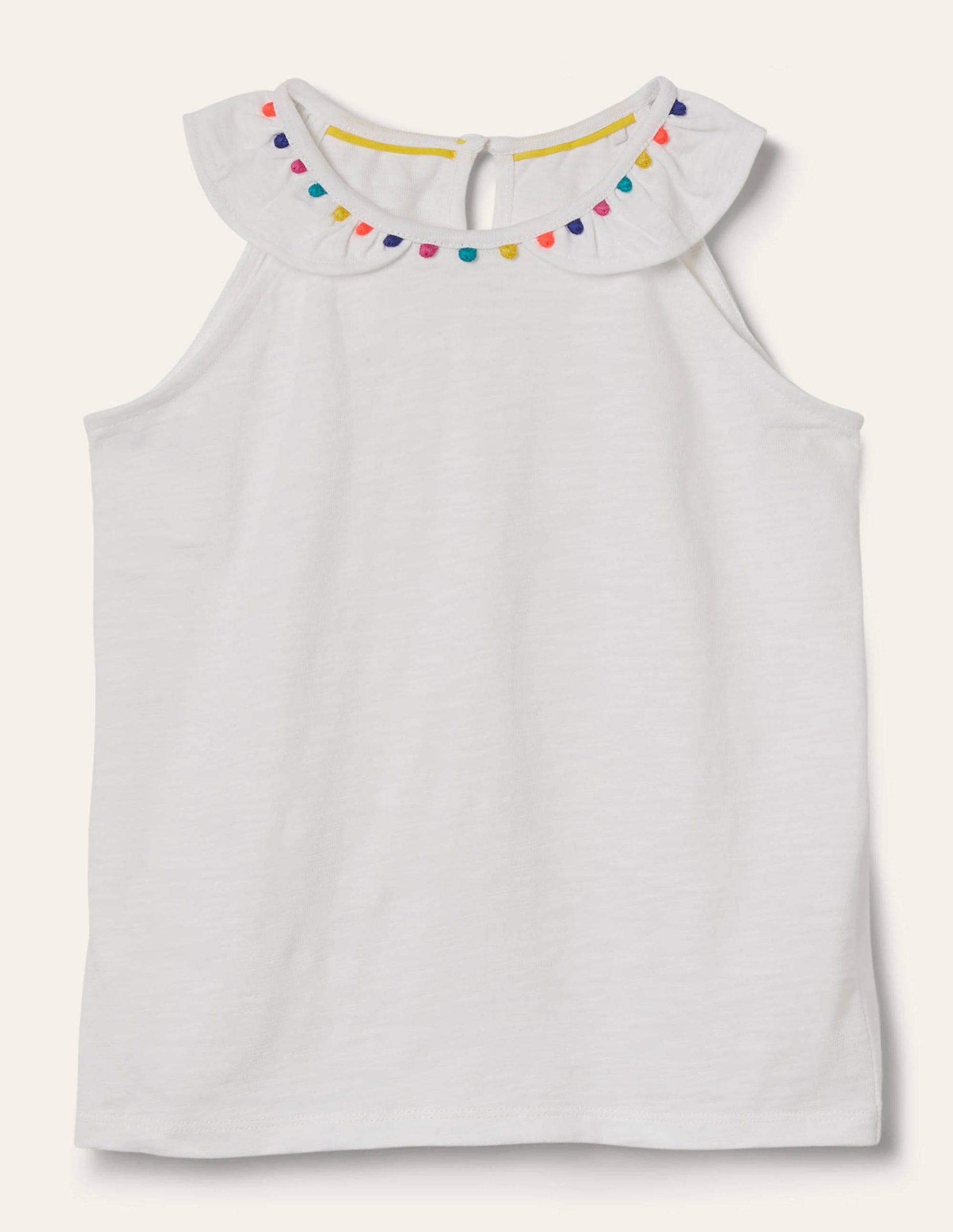 Charlie Pom Jersey Vest-White-1