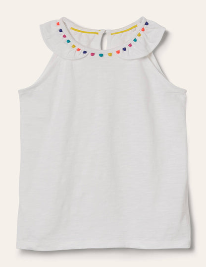 Charlie Pom Jersey Vest-White-1