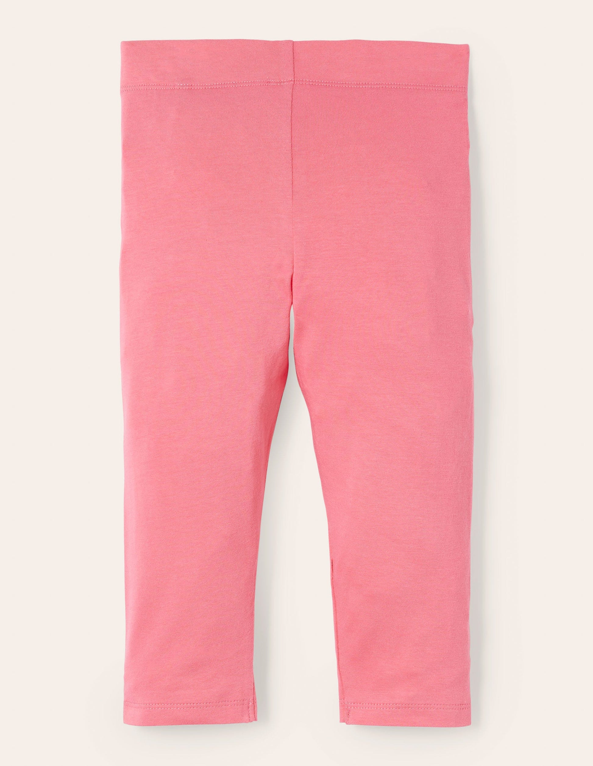 Plain Cropped Leggings-Bright Camelia Pink-2