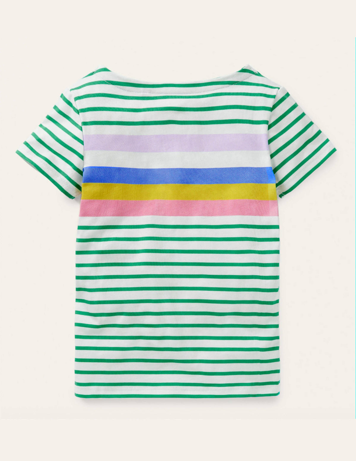 Short-sleeved Breton-Sapling Green/ Lilac Rainbow - Image 2