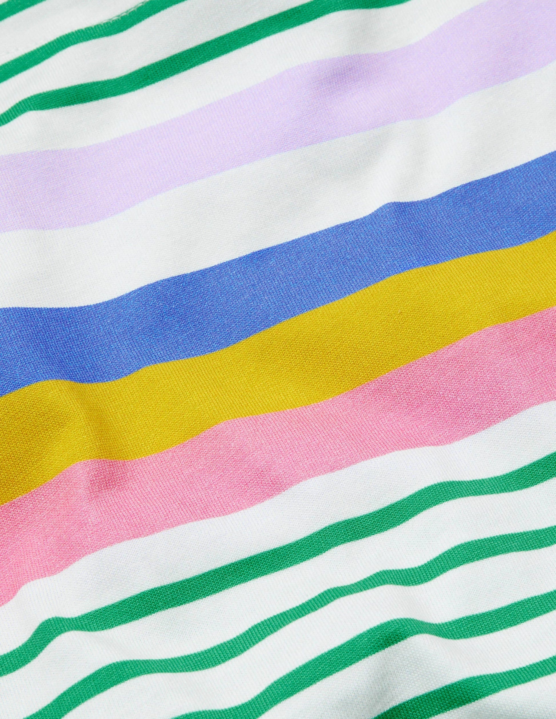 Short-sleeved Breton-Sapling Green/ Lilac Rainbow-3