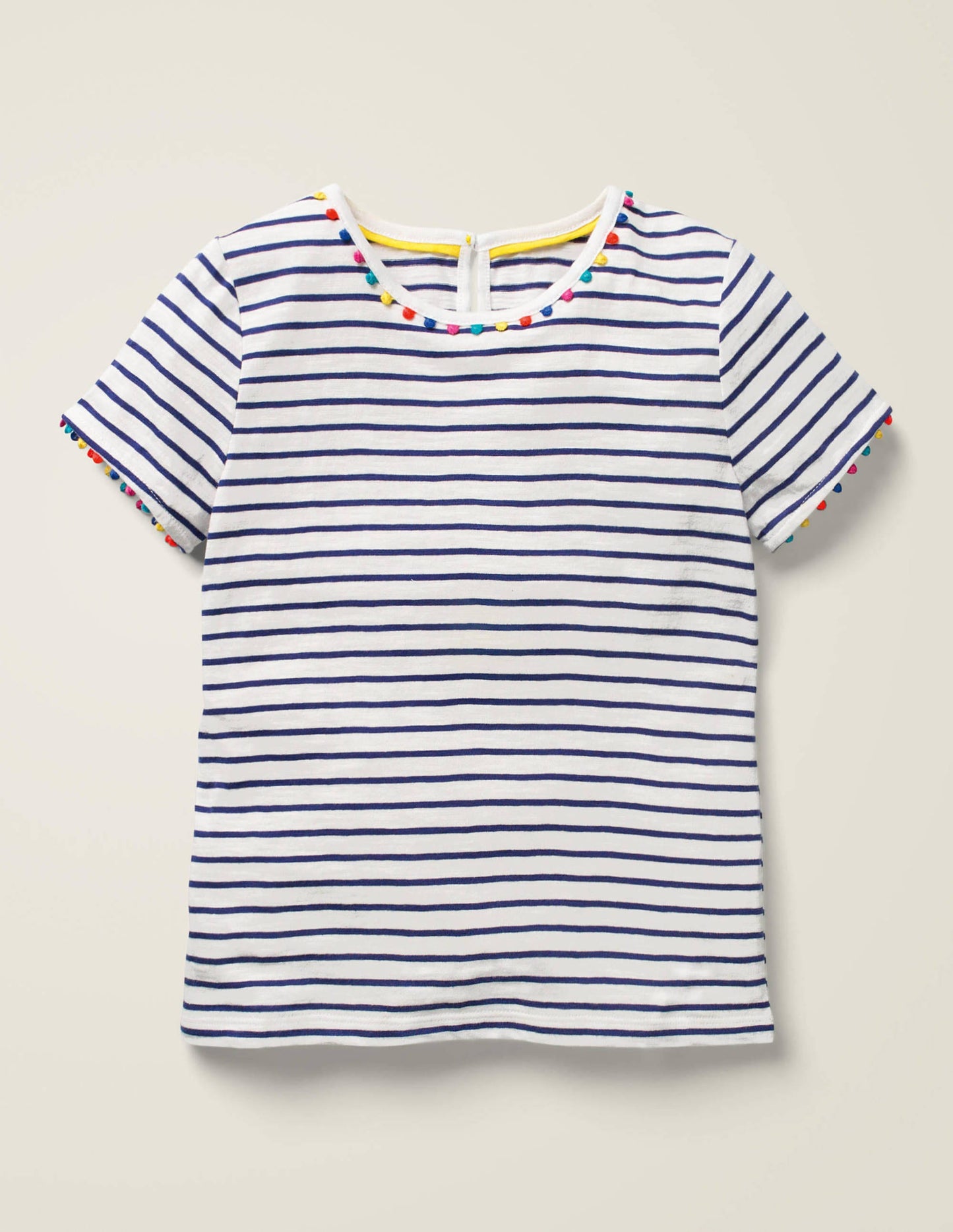 Charlie Pom Jersey T-shirt-Indigo Navy/Ivory
