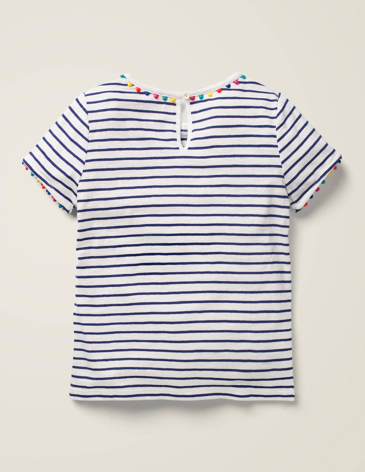 Charlie Pom Jersey T-shirt-Indigo Navy/Ivory