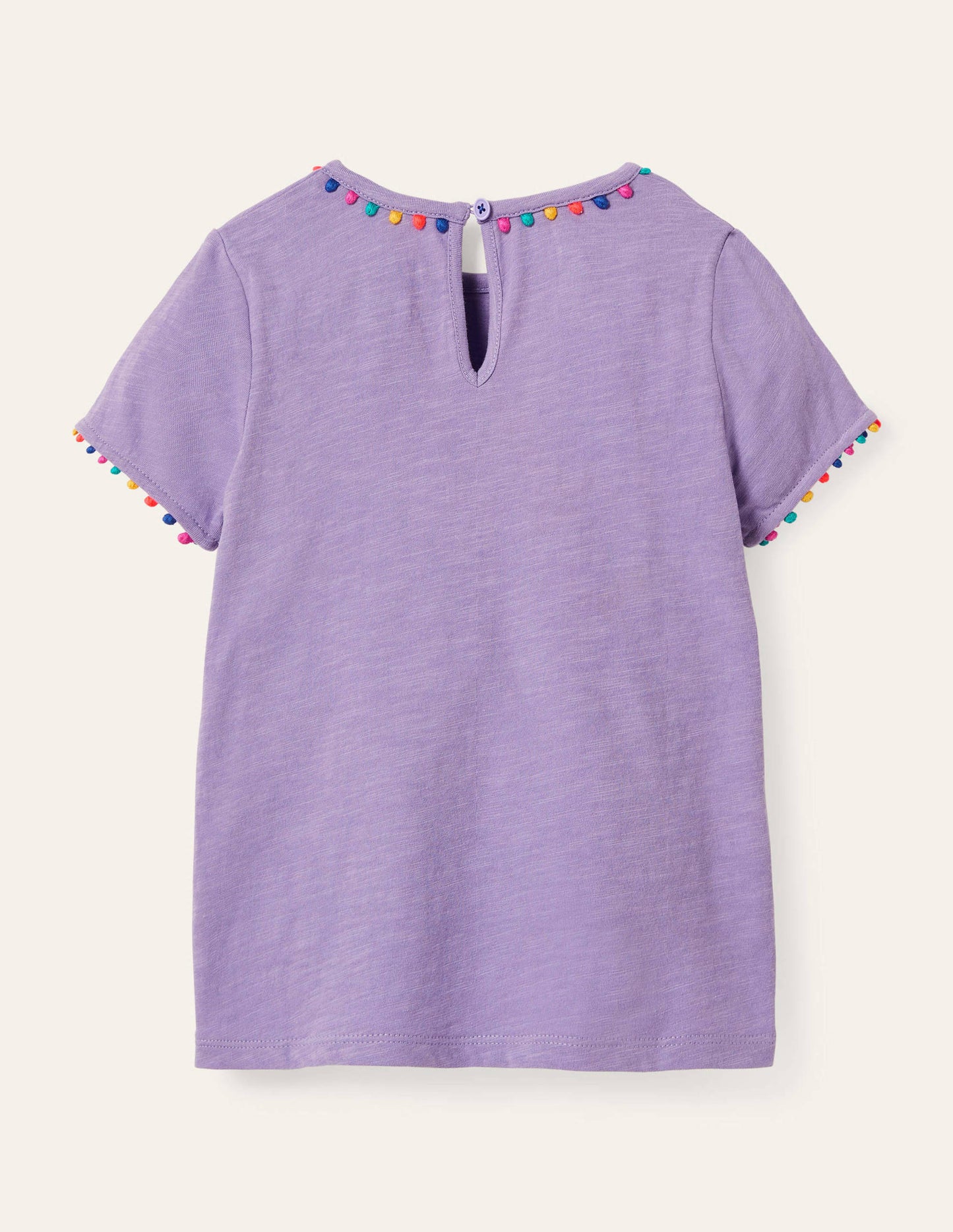 Charlie Pom Jersey T-shirt-Cool Violet Purple
