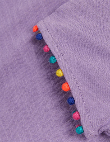 Charlie Pom Jersey T-shirt-Cool Violet Purple-3