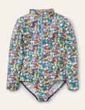 Long-sleeved Swimsuit-Multi Flowerpatch