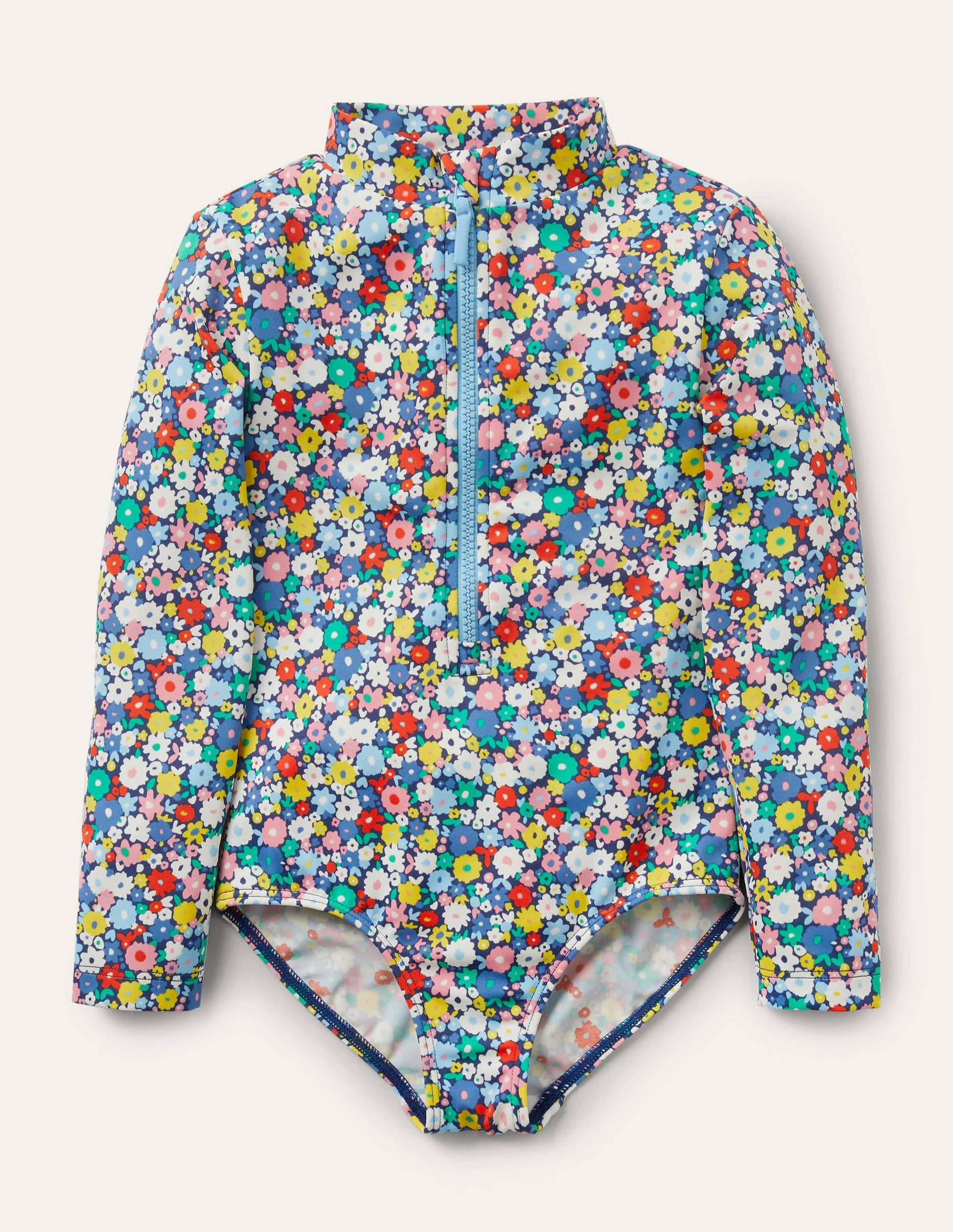 Long-sleeved Swimsuit-Multi Flowerpatch-1