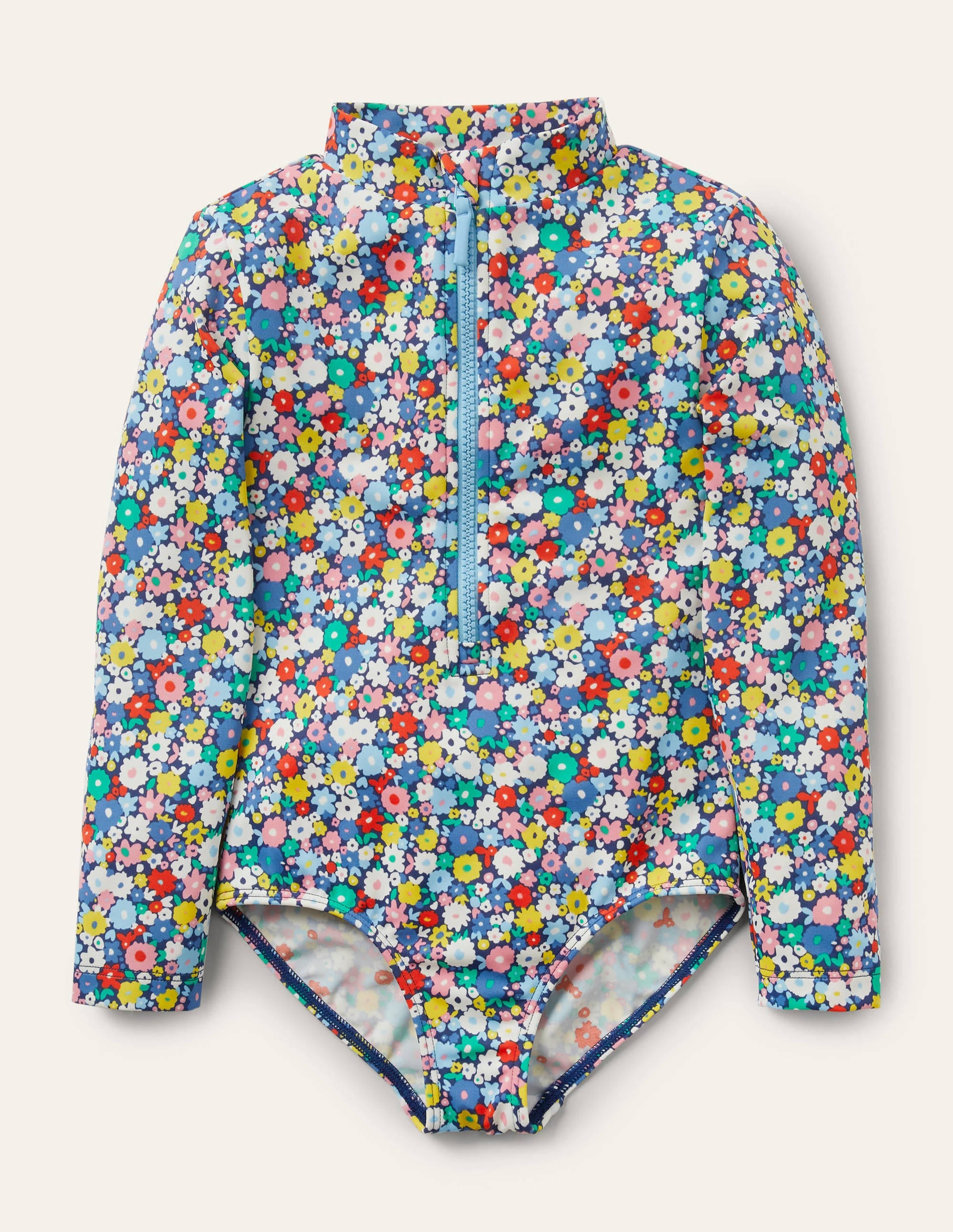 Long-sleeved Swimsuit-Multi Flowerpatch - Image 1
