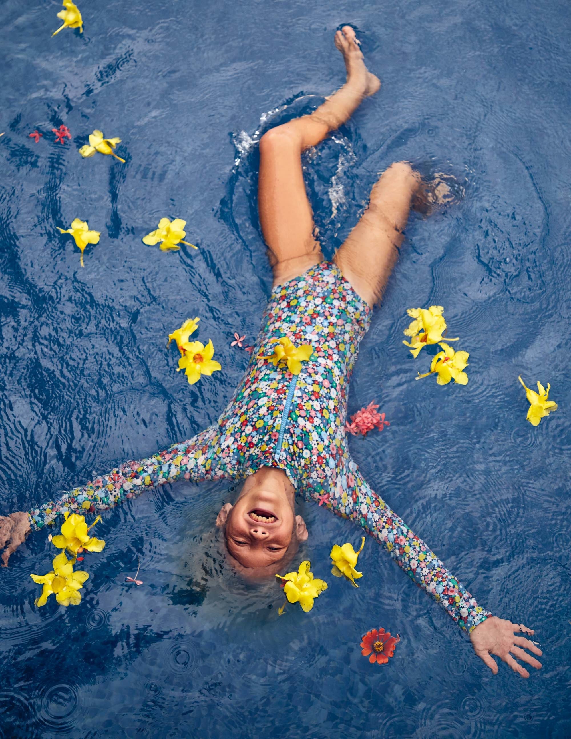 Long-sleeved Swimsuit-Multi Flowerpatch - Image 4