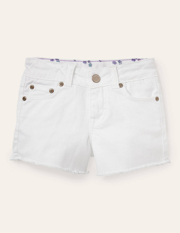 Denim Shorts-White