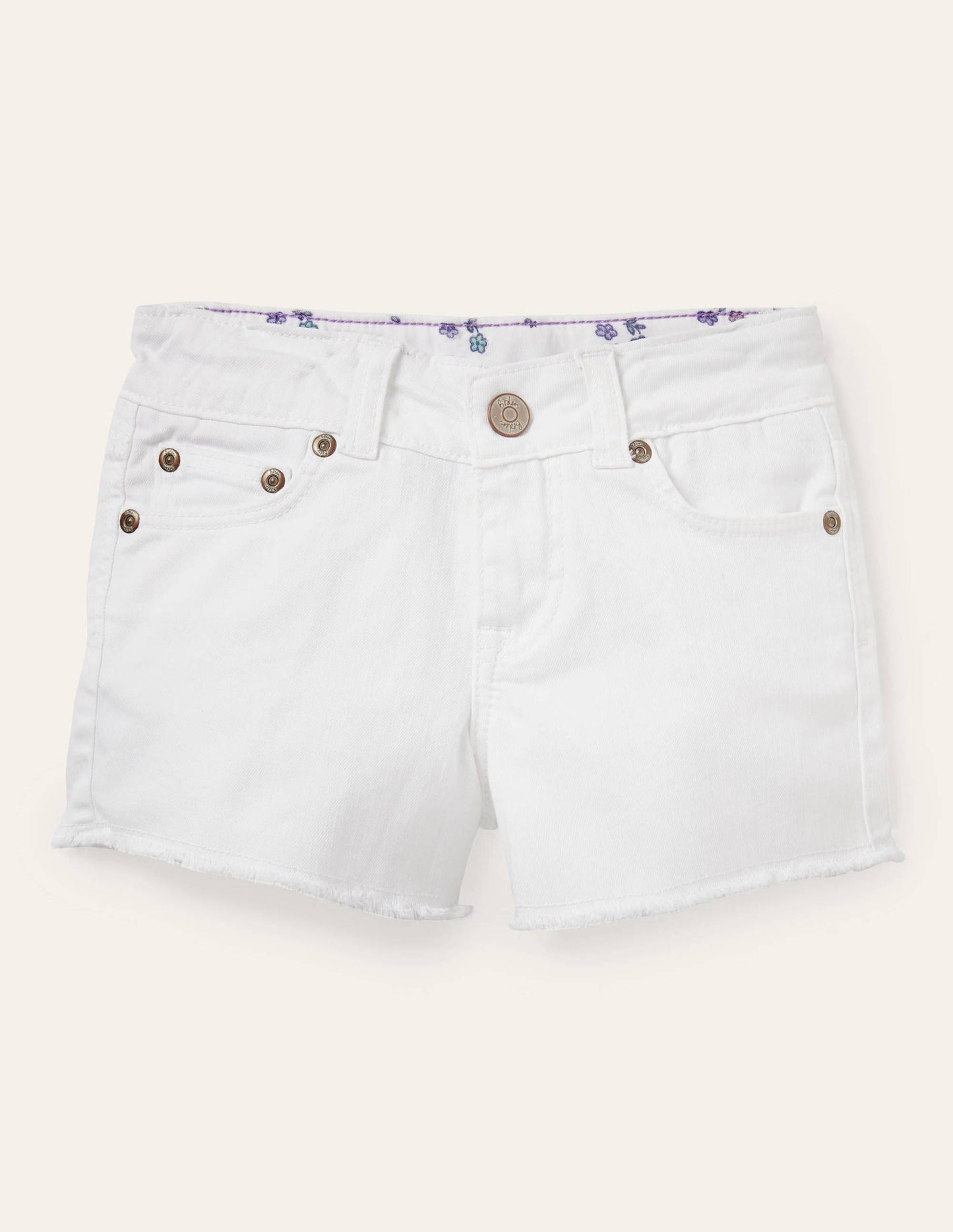 Denim Shorts-White