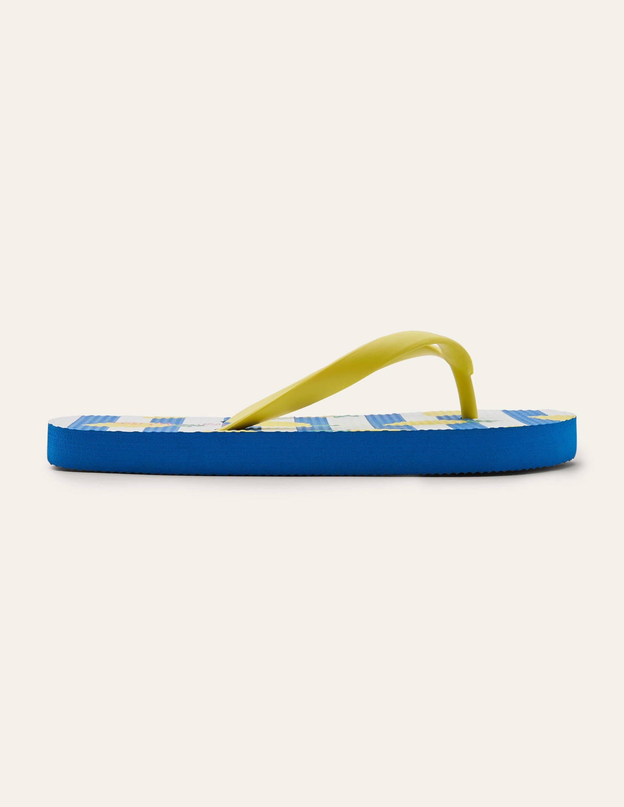 Fun Printed Flip Flops-Ivory/Blue Lemons - Image 2
