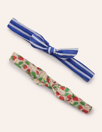 Bow Headbands 2 Pack-Pink Strawberry/Blue-1