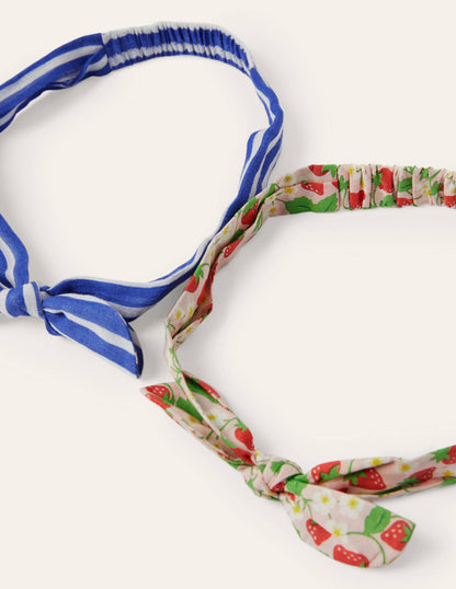 Bow Headbands 2 Pack-Pink Strawberry/Blue-3