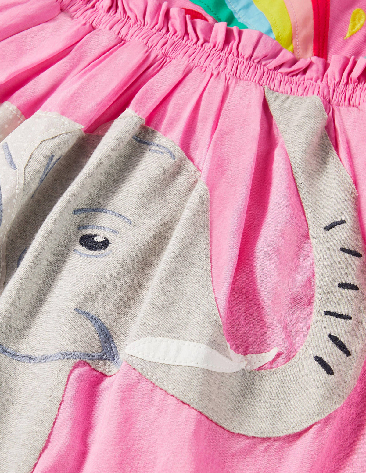 Safari Appliqué Dress-Plum Blossom Pink Elephant-3