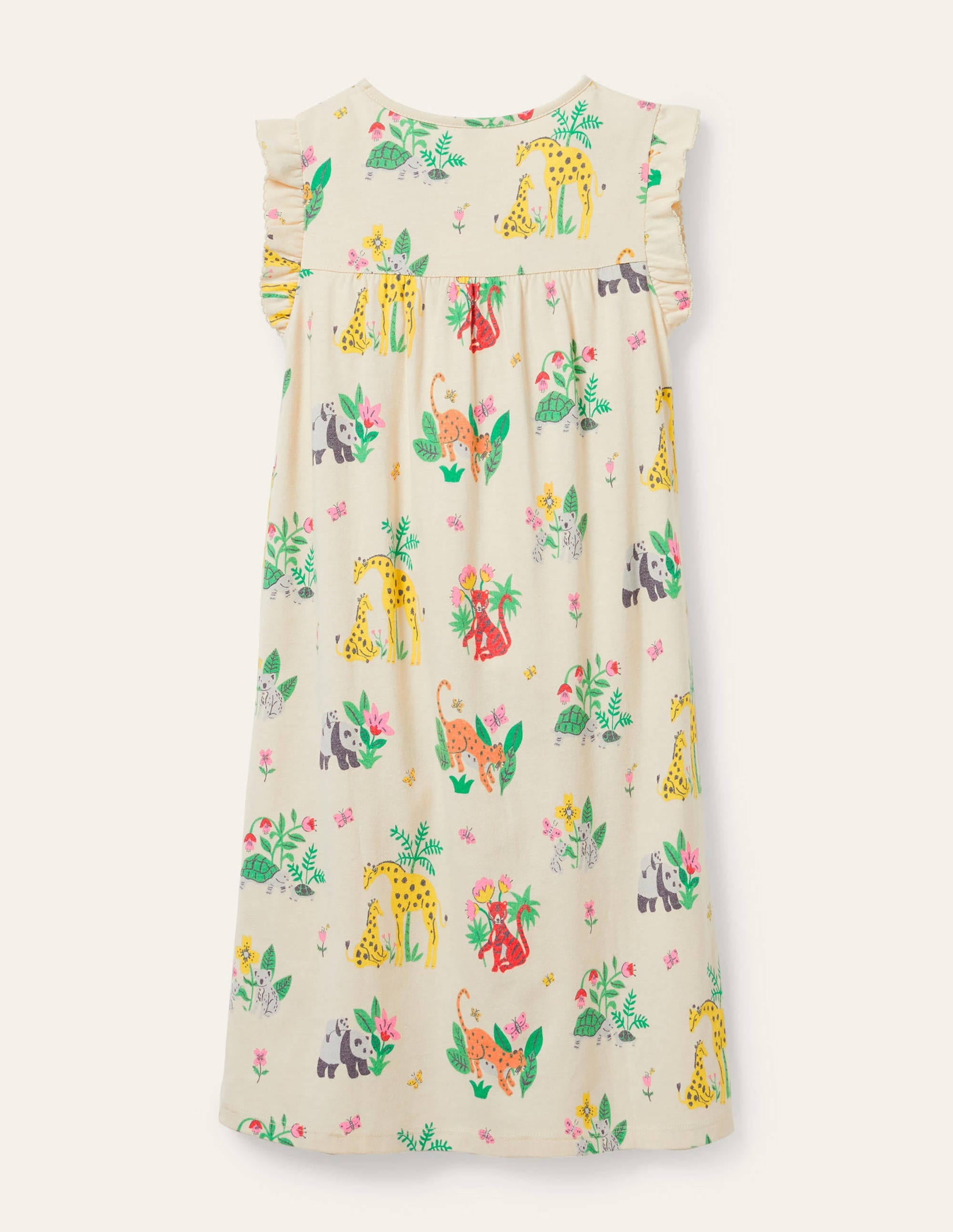 Printed Short-sleeved Nightie-Ivory Little Jungle - Image 2