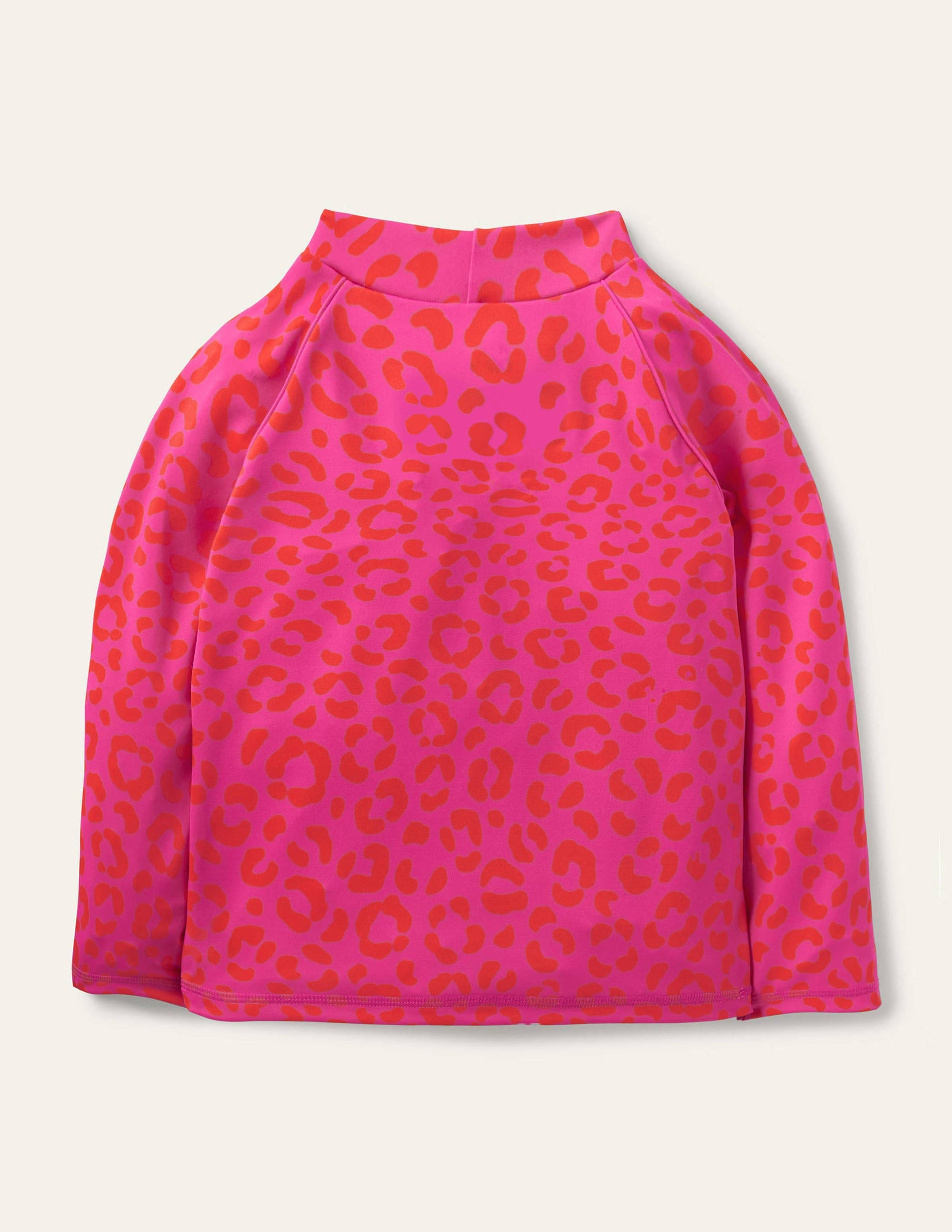 Long-sleeved Rash Vest-Fuchsia Pink Leopard-1