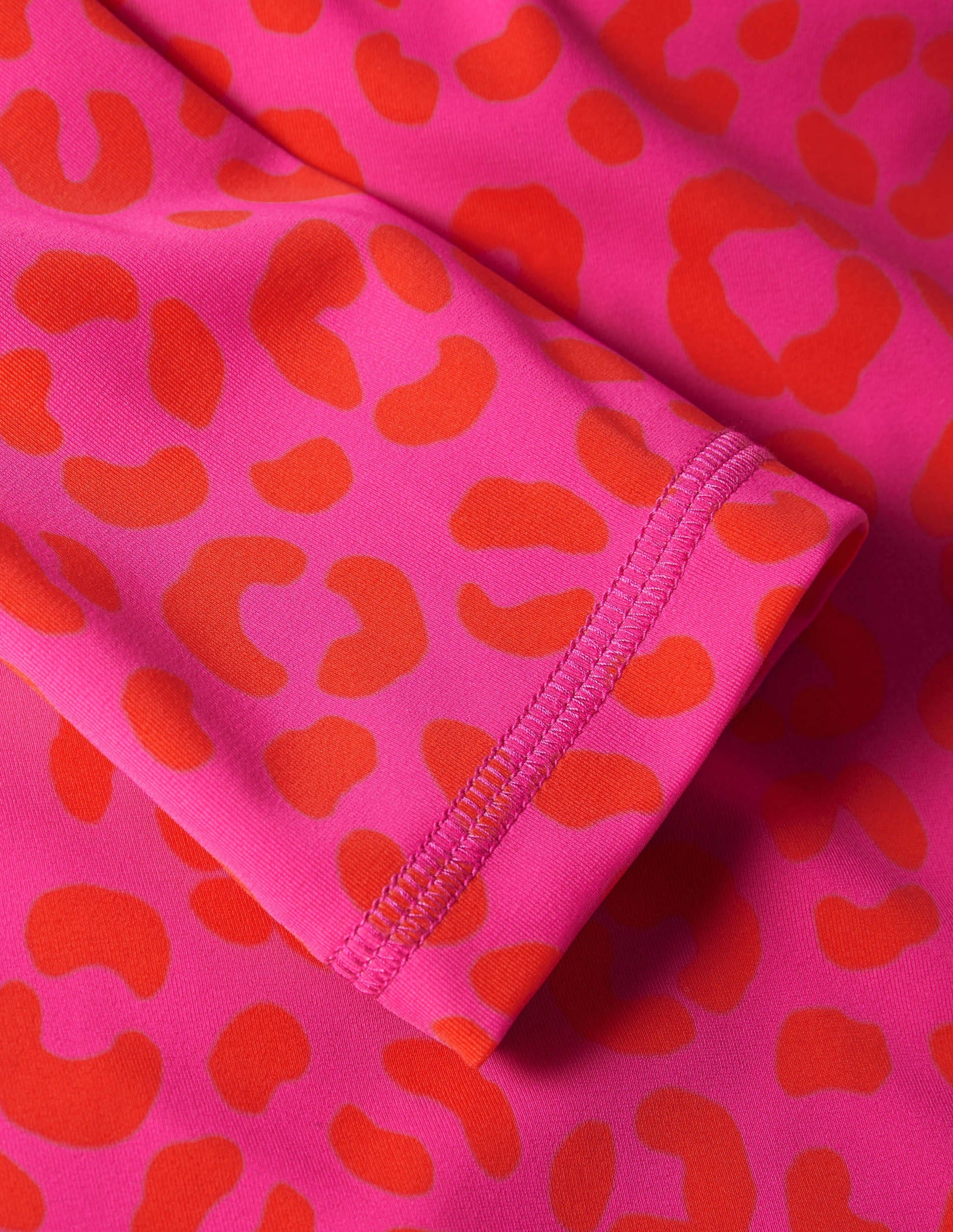 Long-sleeved Rash Vest-Fuchsia Pink Leopard-2