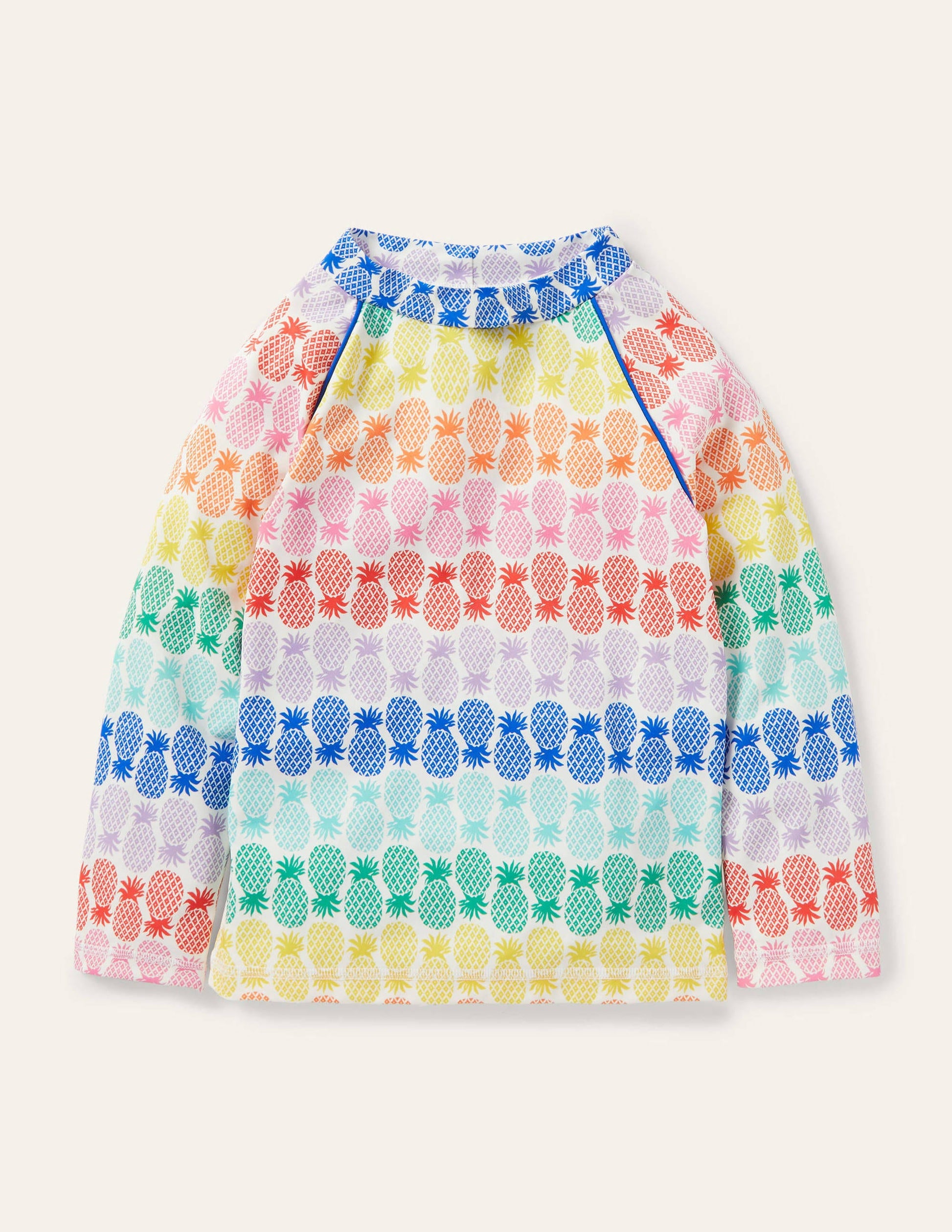 Long-sleeved Rash Vest-Multi Rainbow Pineapple Geo-1