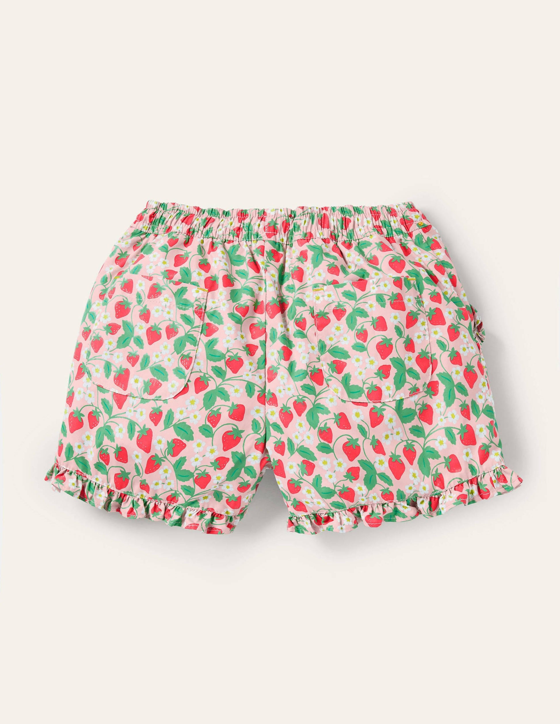 Frill Hem Shorts-Boto Pink Strawberry Ditsy-2