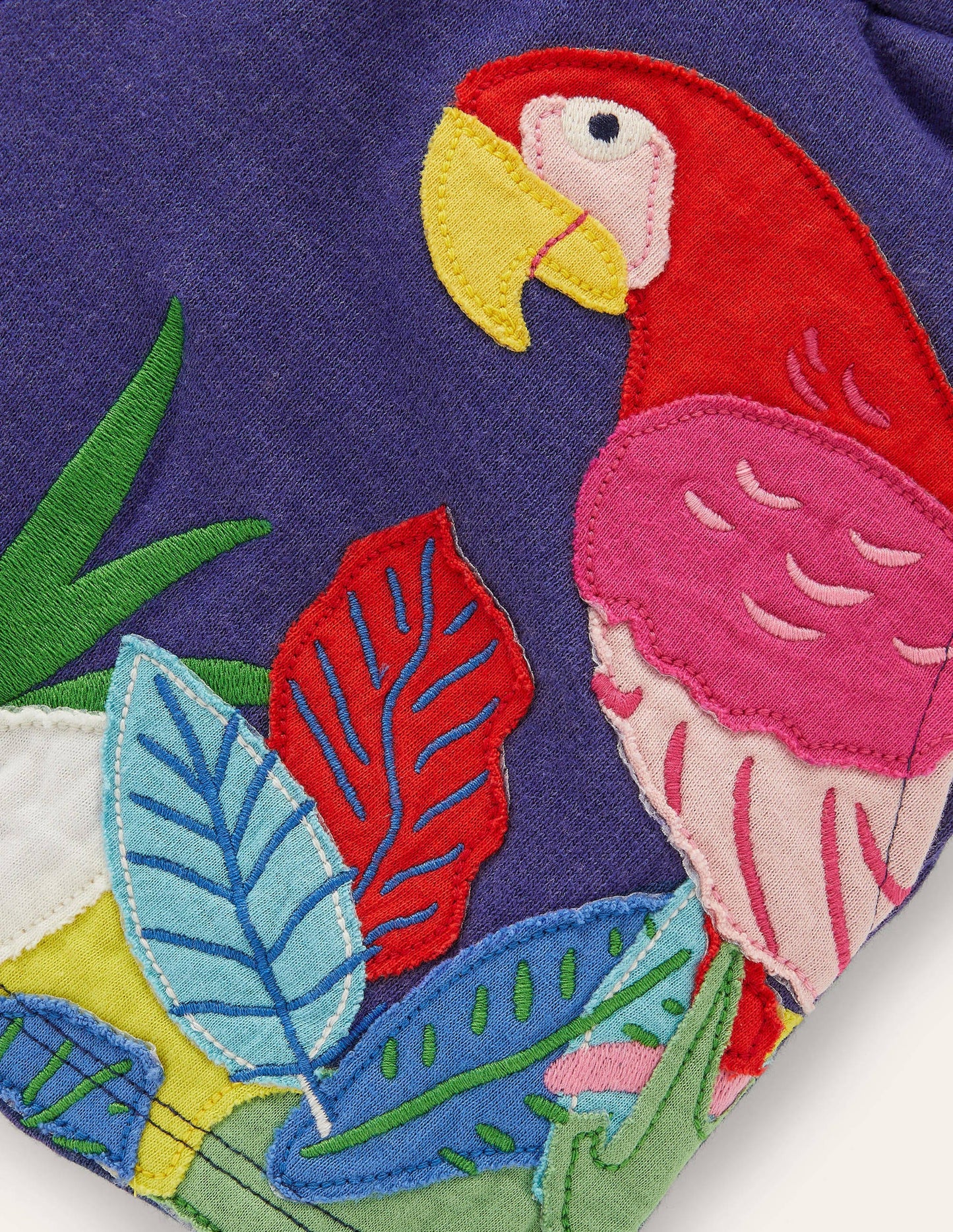 Appliqué Jersey Shorts-Starboard Blue Birds