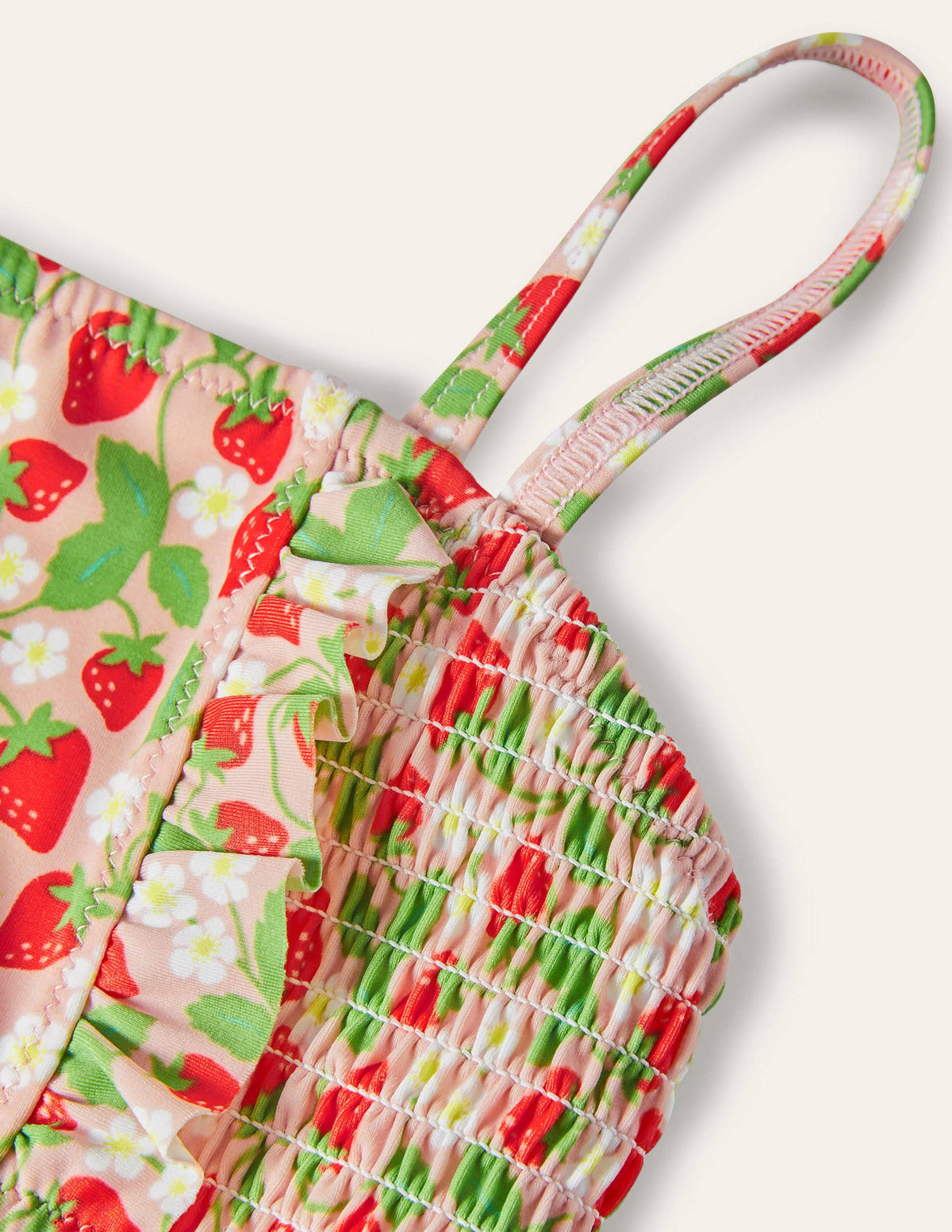 Nostalgic Smocked Bikini-Boto Pink Strawberries - Image 3